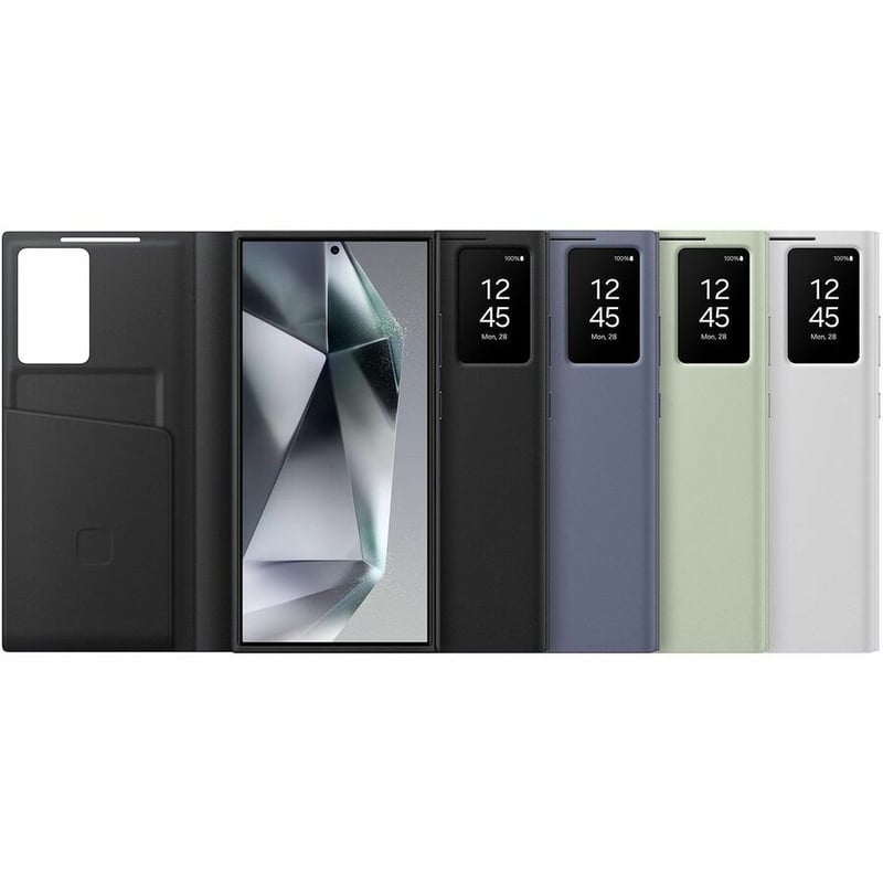 Samsung S View Carrying Case (Wallet) Samsung Galaxy S24 Ultra Smartphone - Black - Thumbnail 3