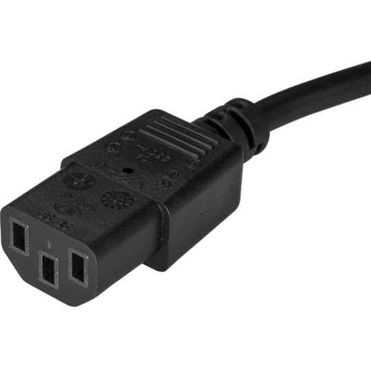 StarTech.com 15ft(4.5m) Computer Power Cord, Flat 5-15P to C13, 10A 125V 18AWG, Black Replacement AC PC Power Cord, TV/Monitor Power Cable - Thumbnail 2