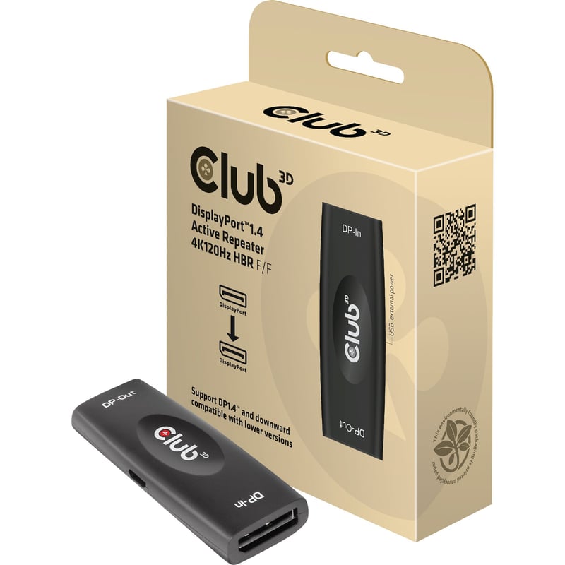 Club 3D DisplayPort 1.4 Active Repeater 4K120Hz HBR3 F/F - Thumbnail 1