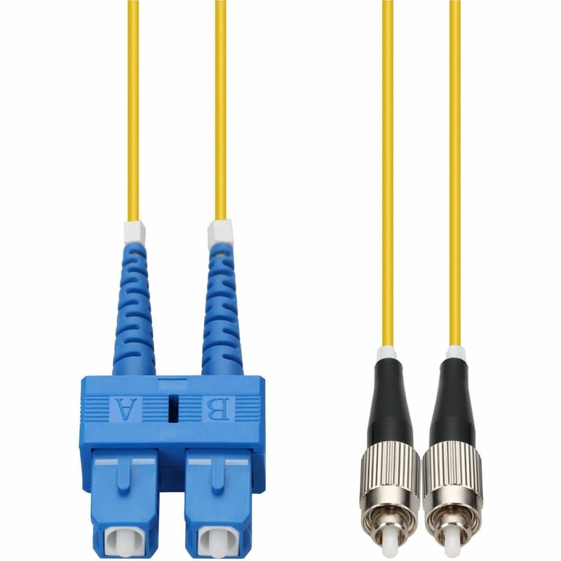 AddOn 20m SC to FC Yellow OS2 Duplex OFNR (Riser-Rated) SMF Fiber Patch Cable - Thumbnail 1