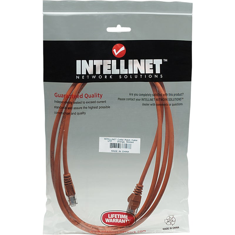 Intellinet Network Solutions Cat5e UTP Network Patch Cable, 50 ft (15.0 m), Orange - Thumbnail 4