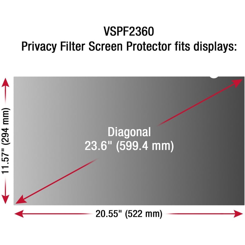 ViewSonic Privacy Filter Screen Protector Black - Thumbnail 1