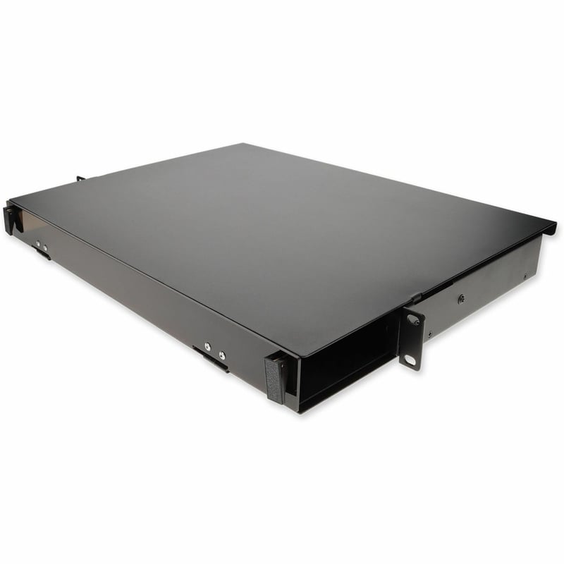 AddOn 19-inch Slide-Out Patch Panel 1U Chassis with 4 Open Cassette Bays - Thumbnail 1