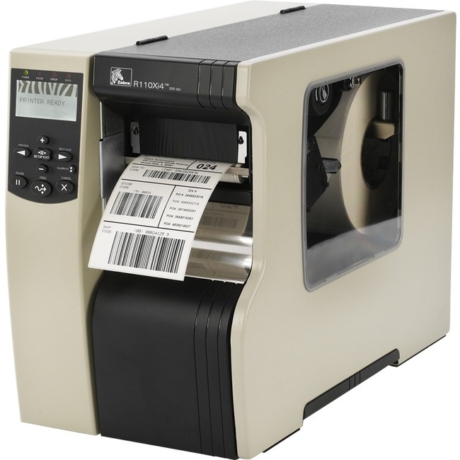 Zebra 110Xi4 Desktop Direct Thermal/Thermal Transfer Printer - Monochrome - Label Print - Fast Ethernet - USB - Serial - Parallel