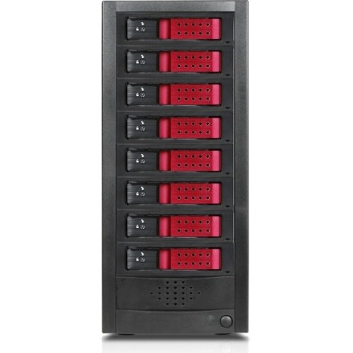 RAIDage JAGE9BT8HDRD-DE Drive Enclosure 12Gb/s SAS, SATA/600 - Mini-SAS HD Host Interface Tower - Black, Red - Thumbnail 1