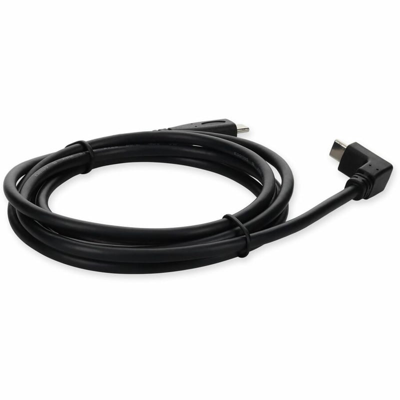6ft (2m) USB-C 3.1 (Male) to USB-C 3.1 (Male) Right Angled Black Cable - Thumbnail 5