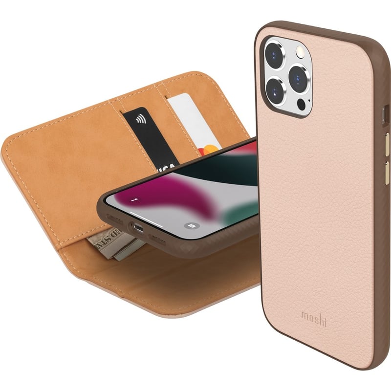 Moshi Overture Carrying Case (Wallet) Apple iPhone 13 Pro Max Smartphone - Luna Pink - Thumbnail 2
