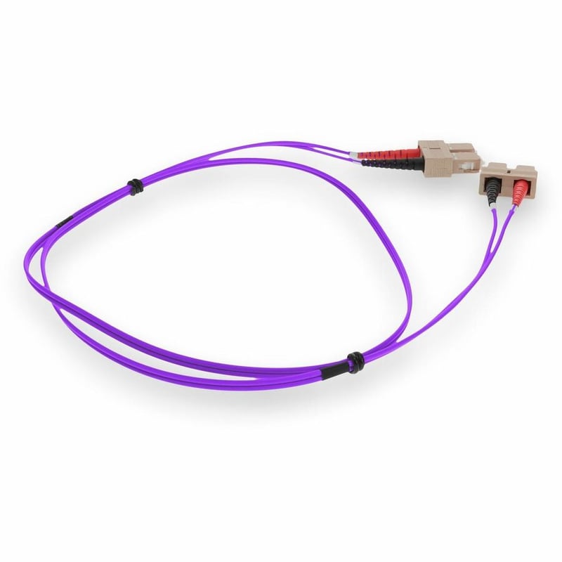 AddOn 10m SC to SC Purple OM4 Duplex OFNR (Riser-Rated) Fiber Patch Cable - Thumbnail 5