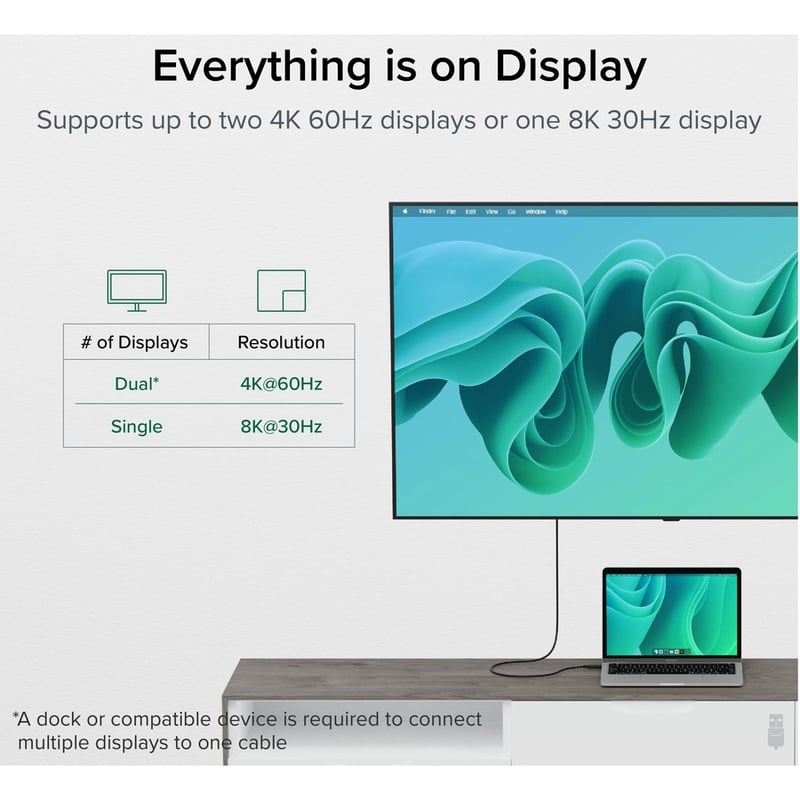 Plugable USB4 Cable with 240W Charging, 3.3 Feet (1M), USB-IF Certified - Thumbnail 3
