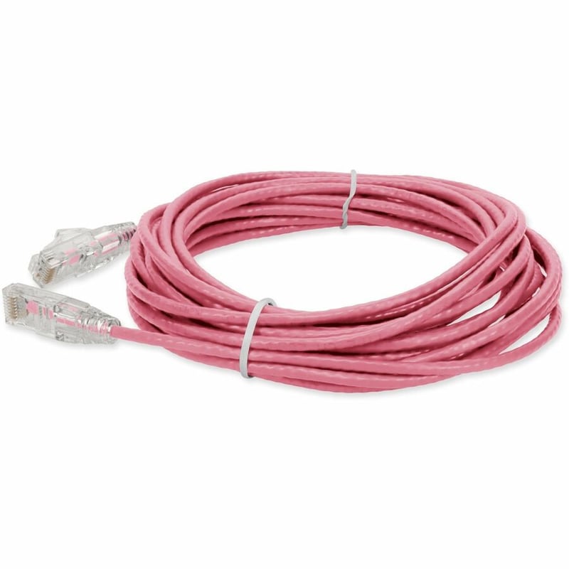 AddOn 40ft Pink CAT 6 Slim PVC Ethernet Cable Snagless Clear-Claw RJ-45 M/M - Thumbnail 2