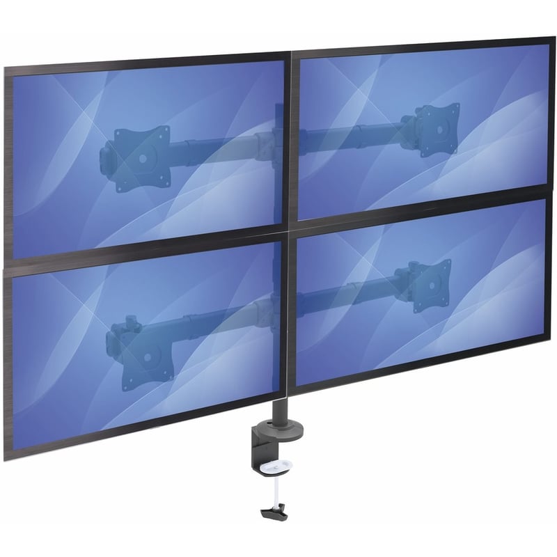 StarTech.com Desk Mount Quad Monitor Arm, 4 VESA Displays up to 27" (17.6lb/8kg), Ergonomic Height Adjustable Articulating Pole Mount - Thumbnail 2