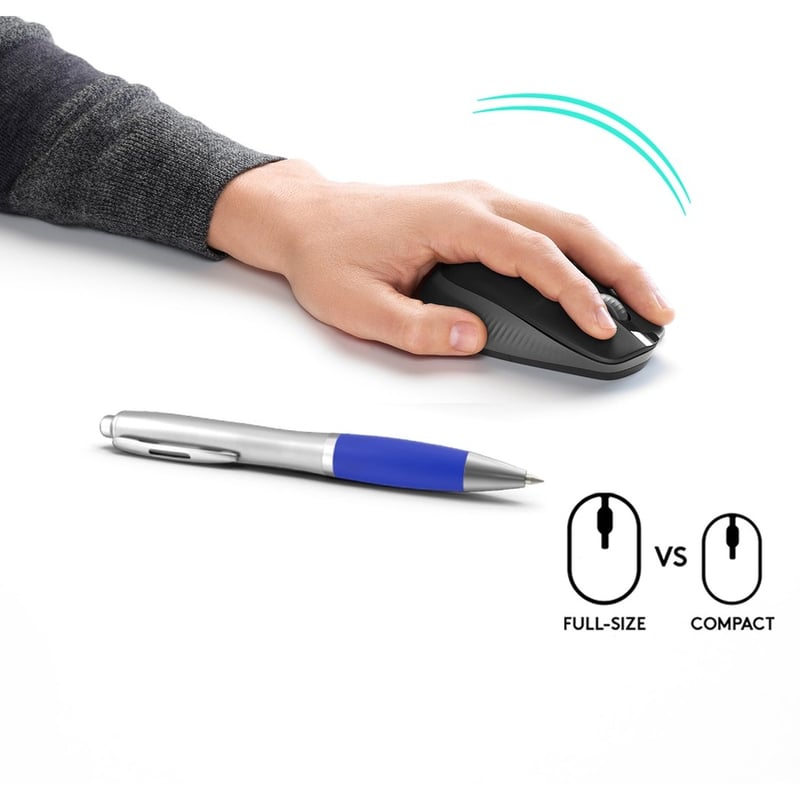 Logitech Wireless Mouse M190 - Full Size Ambidextrous Curve Design, 18-Month Battery with Power Saving Mode, Precise Cursor Control & Scrolling, Wide Scroll Wheel, Thumb Grips (Charcoal) - Thumbnail 2