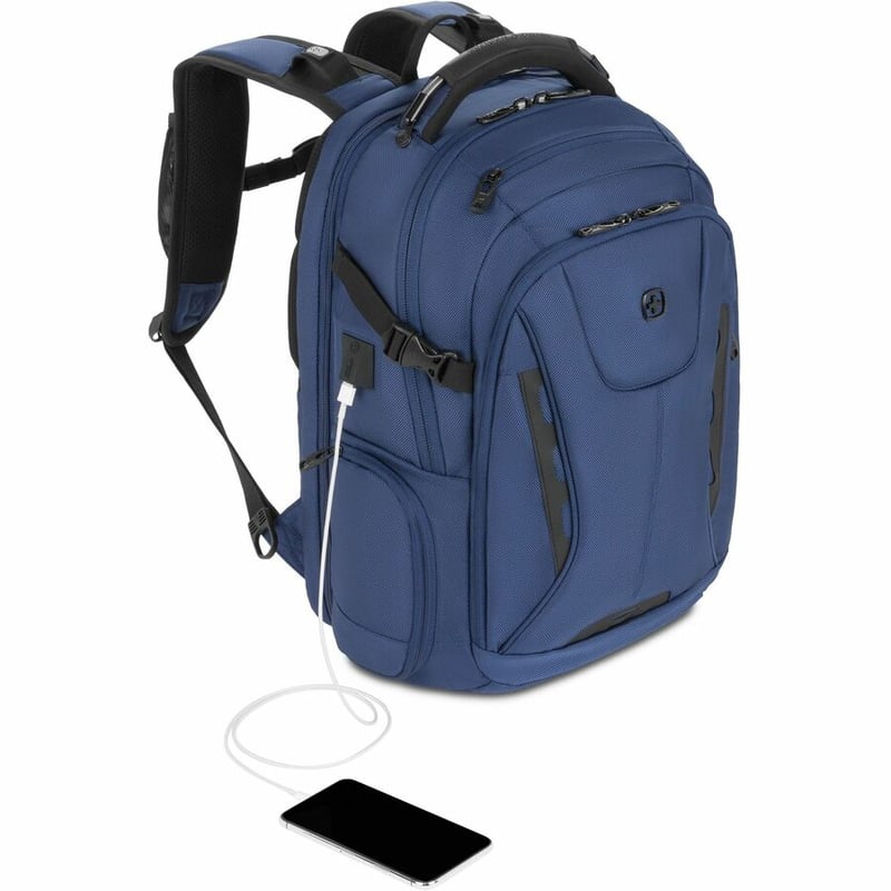 SWISSGEAR TECH TRAVEL ELITE USB SCANSMART BACKPACK BLUE TSA - Thumbnail 4