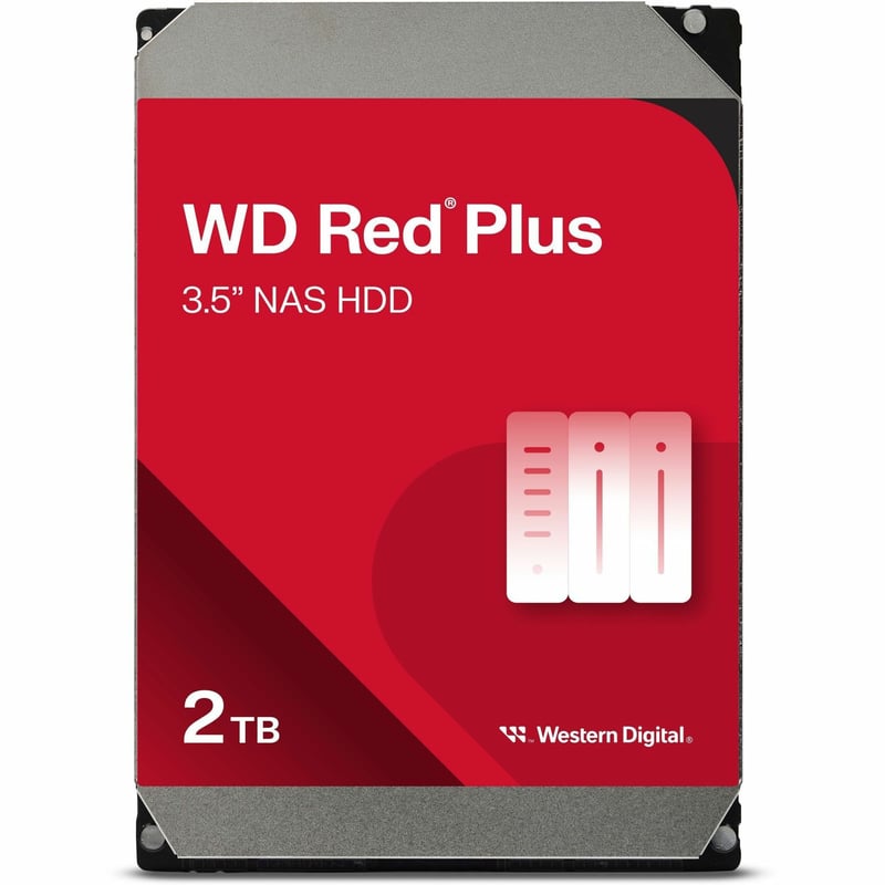 WD Red Plus WD20EFPX 2 TB Hard Drive - 3.5" Internal - SATA (SATA/600) - Thumbnail 1