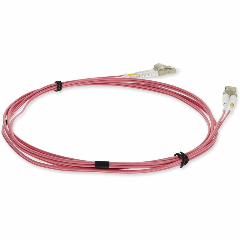 AddOn 1m LC to LC Pink OM4 Duplex OFNR (Riser-Rated) Fiber Patch Cable - Thumbnail 5