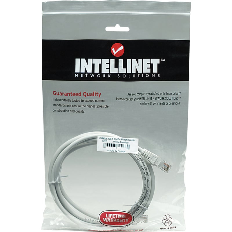 Intellinet Network Solutions Cat5e UTP Network Patch Cable, 14 ft (5.0 m), White - Thumbnail 3