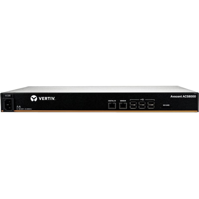 Vertiv Avocent 8-Port ACS8000 Console System with single AC Power Supply - Thumbnail 1