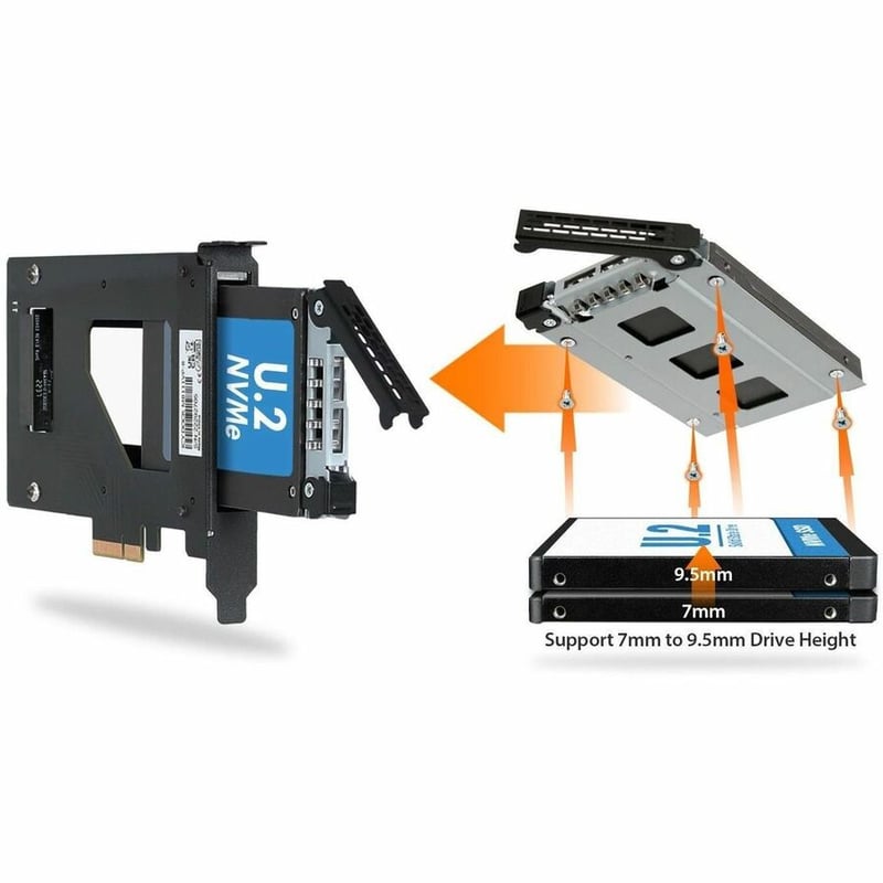 Icy Dock CP115 Drive Enclosure U.2, PCI Express NVMe 4.0 x4 - PCI Express 4.0 x4 Host Interface Internal - Black - Thumbnail 5