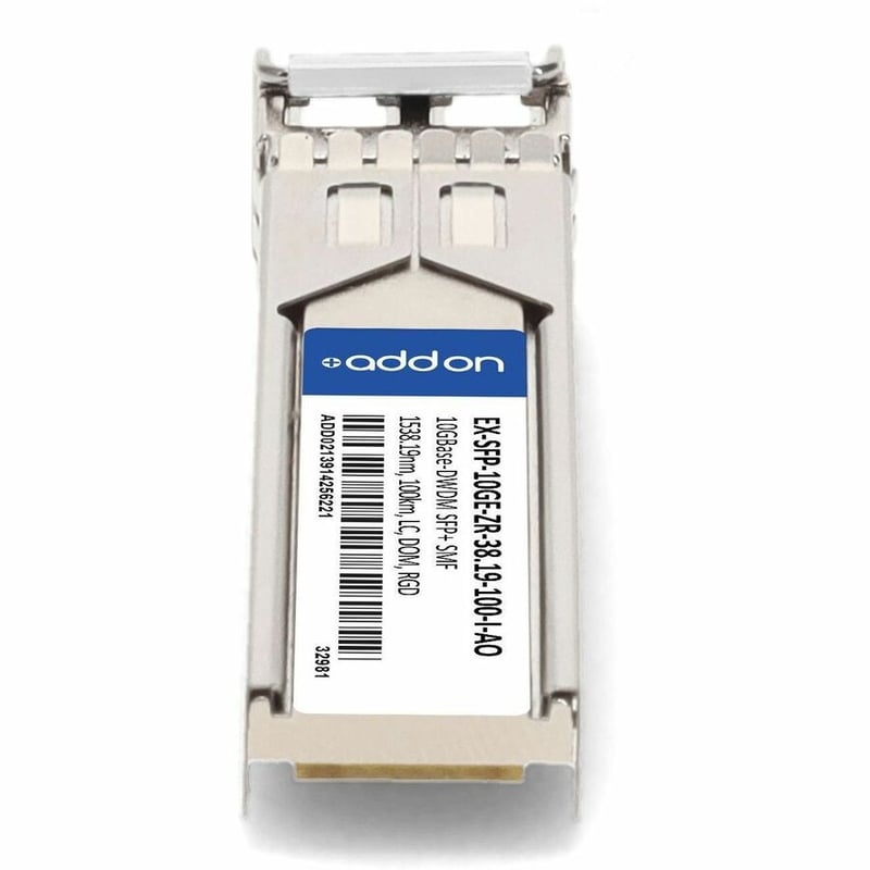 AddOn Juniper Networks® EX-SFP-10GE-ZR-38.19-100-I Compatible TAA 10GBase-DWDM SFP+ Transceiver (SMF, 1538.19nm, 100km, LC, DOM, -40 to 85C) - Thumbnail 4