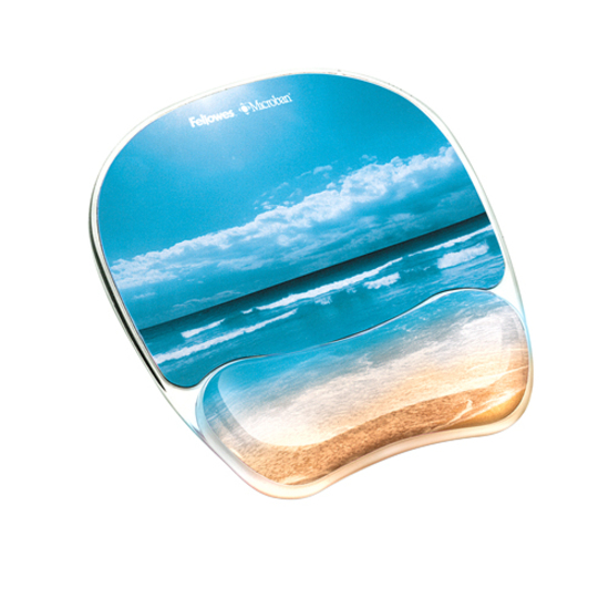 Fellowes Photo Gel Mouse Pad Wrist Rest with Microban - Thumbnail 4