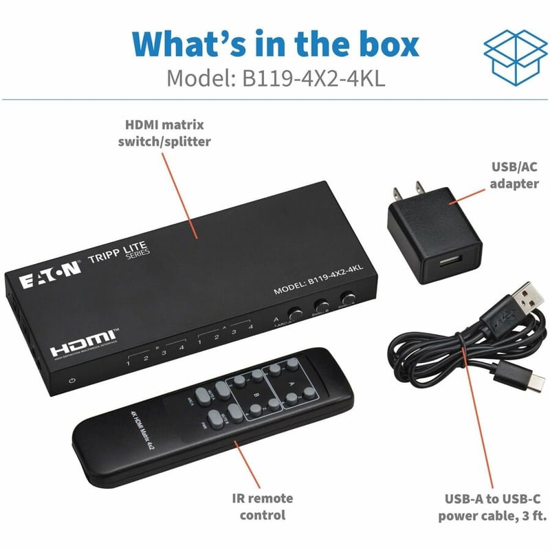 4X2 HDMI MATRIX SWITCH/SPLITTER SOLUTION SCALING 4K 60 HZ HDR 4:4:4 - Thumbnail 5
