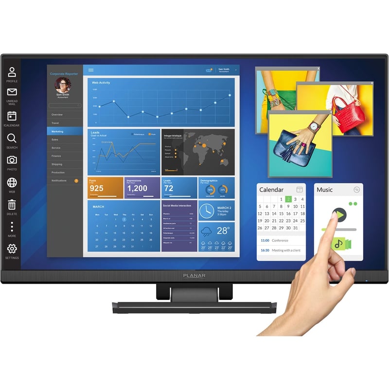 Planar Helium PCT2435 LCD Touchscreen Monitor - 16:9 - 14 ms - Thumbnail 1