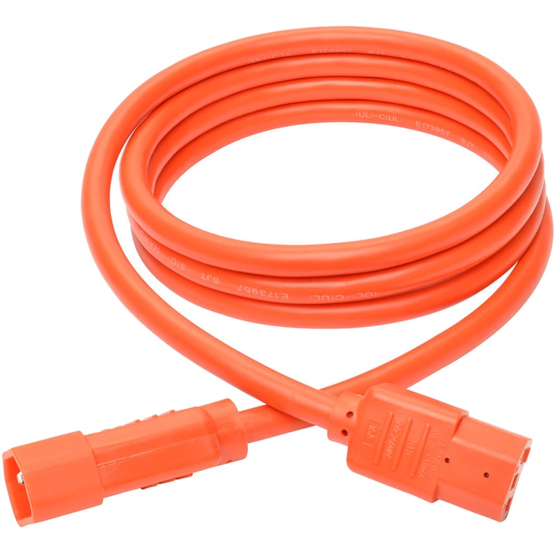 Eaton Tripp Lite Series Heavy-Duty PDU Power Cord, C13 to C14 - 15A, 250V, 14 AWG, 6 ft. (1.83 m), Orange - Thumbnail 2