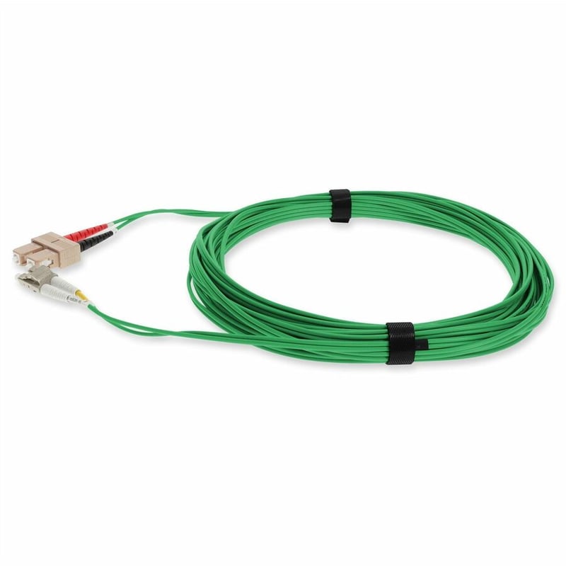 AddOn 5m SC to LC Green OM4 Duplex OFNR (Riser-Rated) Fiber Patch Cable - Thumbnail 2
