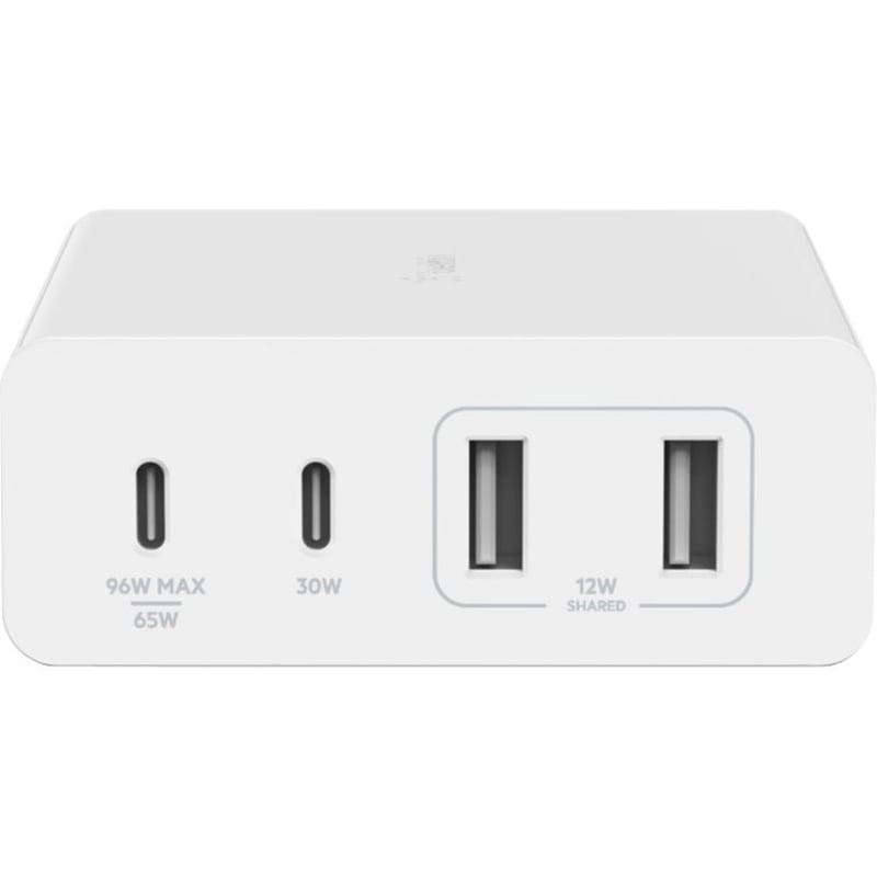 Belkin 108W 4-Port GaN Charger - 2xUSB-A, 2xUSB-C (108W Total) - 2m/6.6ft Power Cord - White - Thumbnail 2
