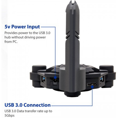 SYBA Multimedia Mouse Bungee with 4 Port USB 3.0 hub - Thumbnail 2