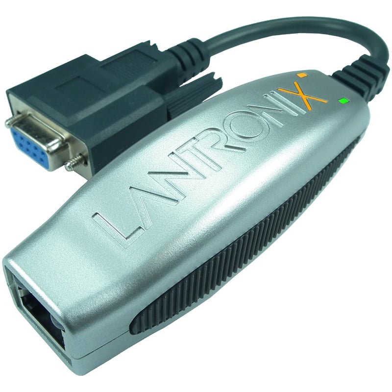 Lantronix Compact 1-Port Secure Serial (RS232/ RS422/ RS485) to IP Ethernet Device Server and Modbus Support (TCP; ASCII; RTU); Up to 256-bit AES encryption; International 110 - 240 VAC - Thumbnail 1