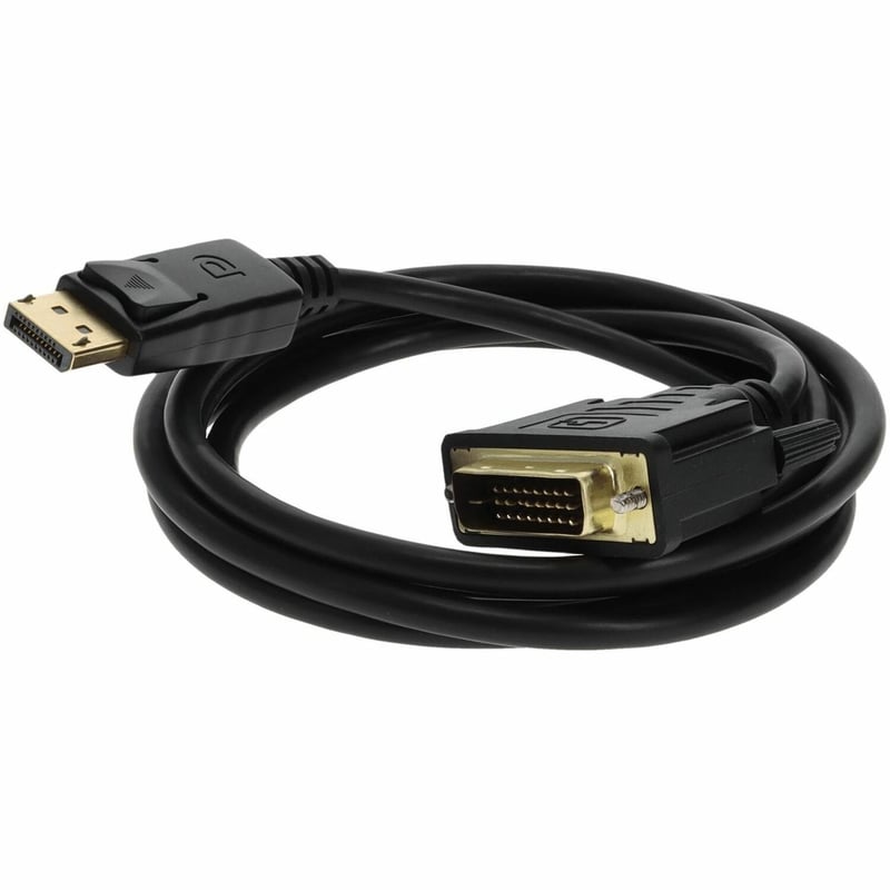 AddOn 5-Pack of 6ft DisplayPort 1.2 Male to DVI-D Dual Link (24+1 pin) Male Black Cables Which Requires DP++ For Resolution Up to 2560x1600 (WQXGA) - Thumbnail 1