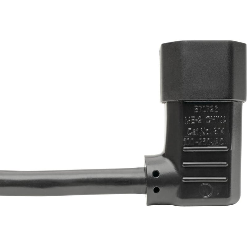 Eaton Tripp Lite Series Heavy-Duty PDU Power Cord, C13 to Left-Angle C14 - 15A, 250V, 14 AWG, 6 ft. (1.83 m), Black - Thumbnail 3