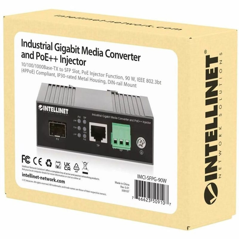 INDUSTRIAL GIGABIT MEDIA CONVERTER AND POE++ INJECTOR - Thumbnail 2