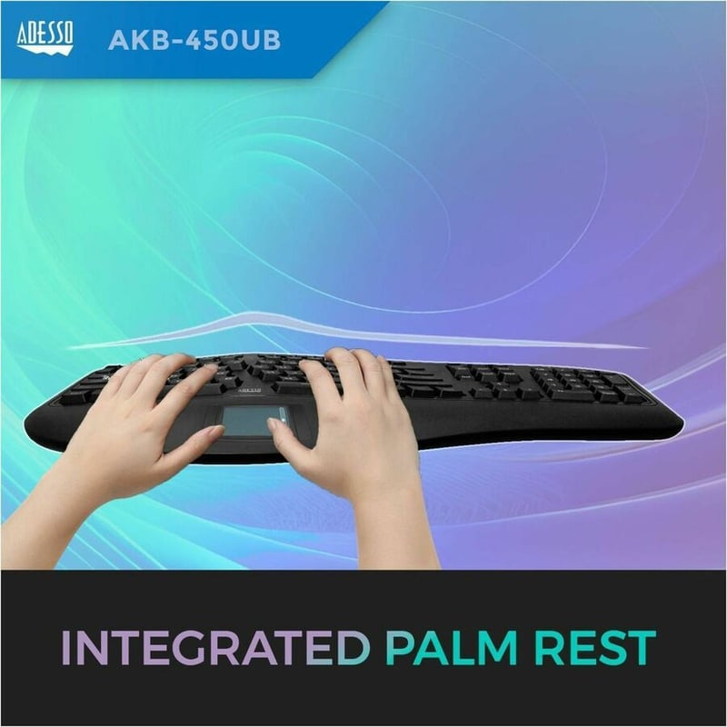 Adesso Tru-Form Ergonomic Touchpad Keyboard - Thumbnail 2