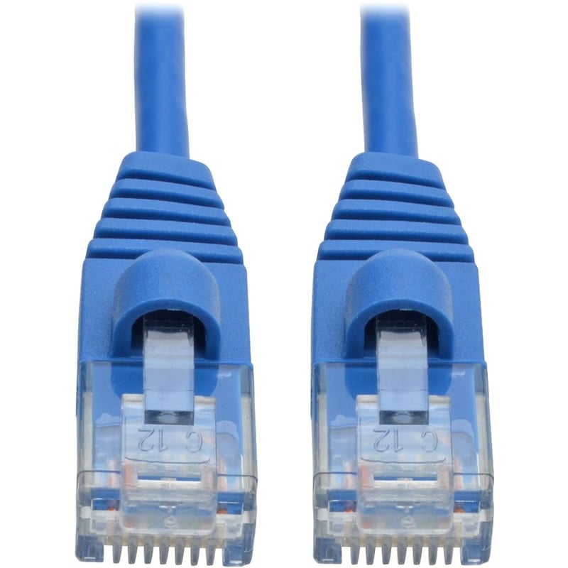 Eaton Tripp Lite Series Cat6a 10G Snagless Molded Slim UTP Ethernet Cable (RJ45 M/M), Blue, 2 ft. (0.61 m) - Thumbnail 1