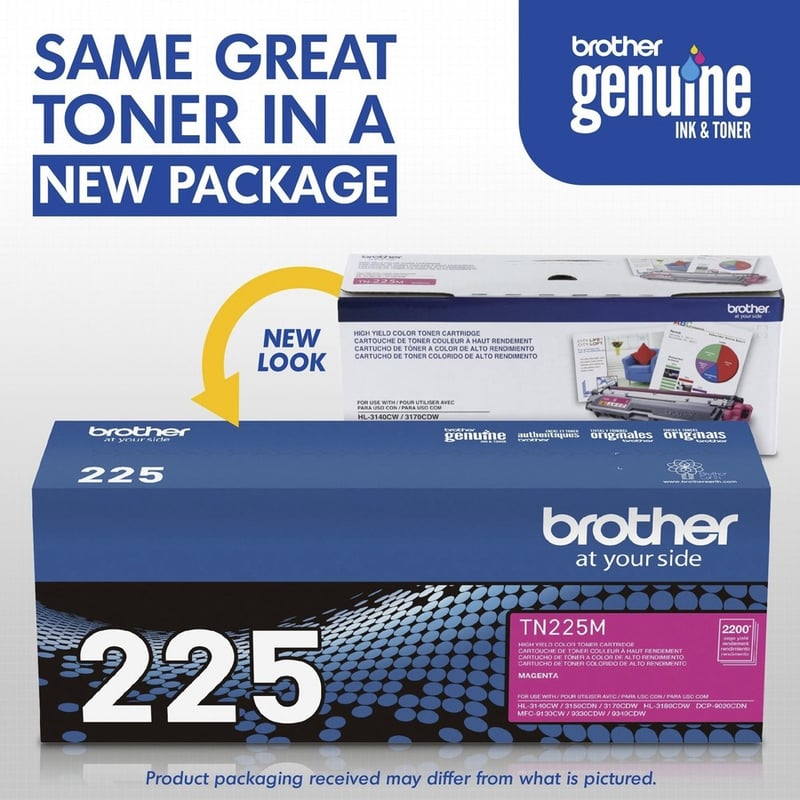 Brother Genuine TN225M High Yield Magenta Toner Cartridge - Thumbnail 4