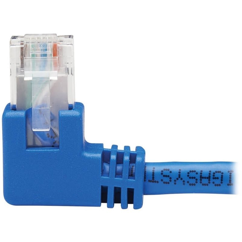 Eaton Tripp Lite Series Left-Angle Cat6 Gigabit Molded UTP Ethernet Cable (RJ45 Left-Angle M to RJ45 M), Blue, 20 ft. (6.09 m) - Thumbnail 4