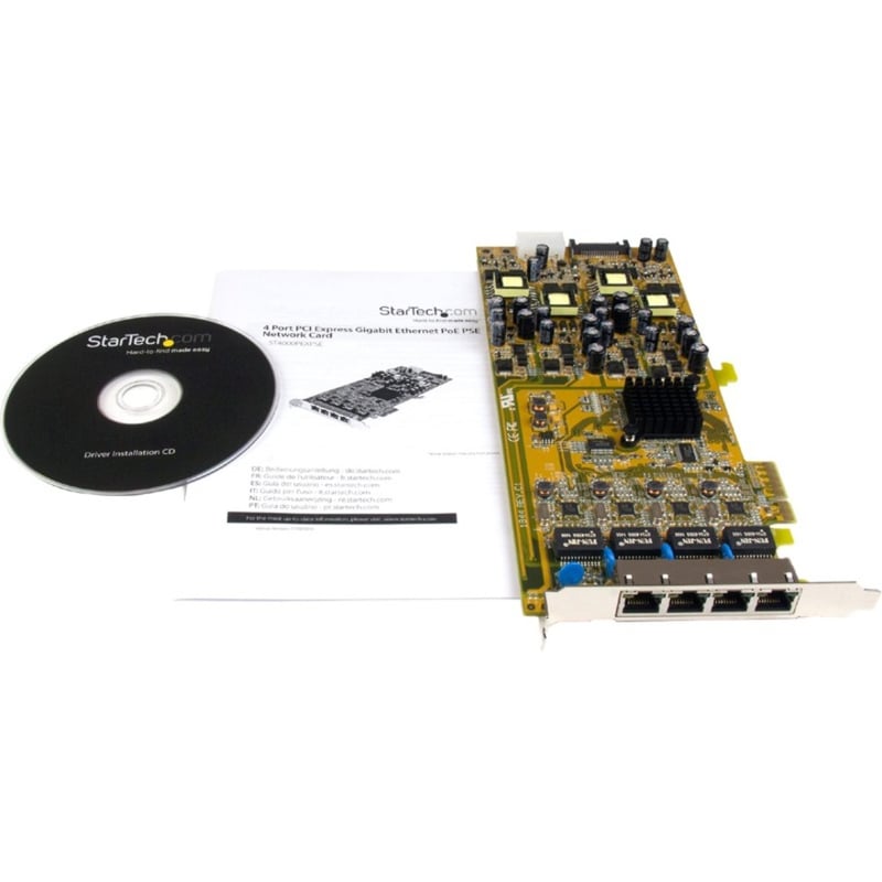 StarTech.com 4 Port Gigabit Power over Ethernet PCIe Network Card - PSE / PoE PCI Express NIC - Thumbnail 5