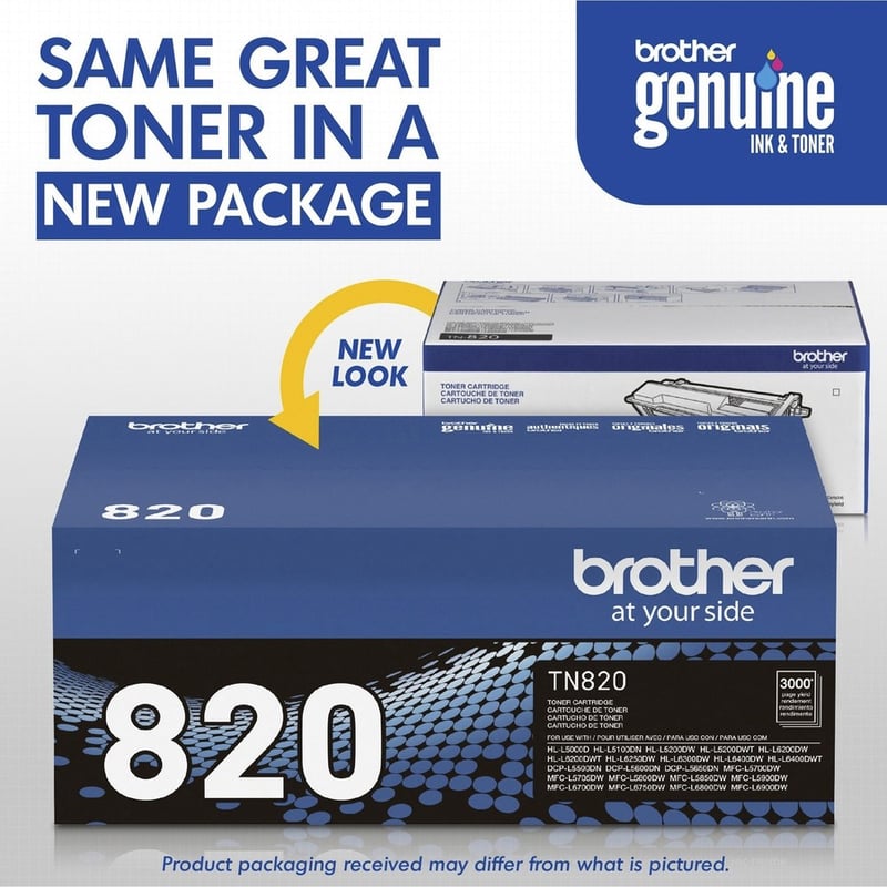 Brother Genuine TN820 Mono Laser Black Toner Cartridge - Thumbnail 4