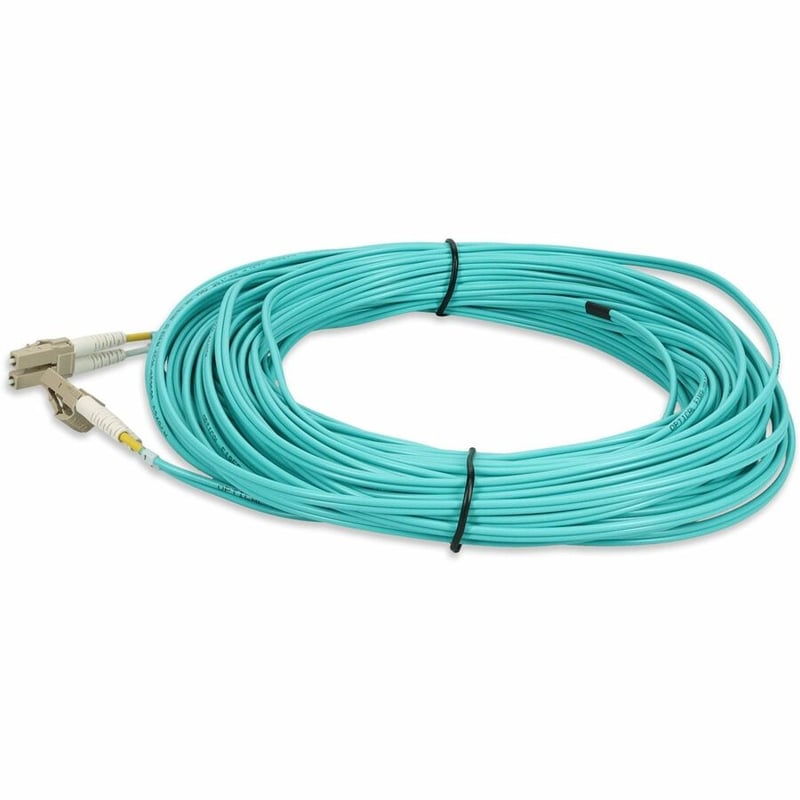 AddOn 43m LC to LC Aqua OM4 Duplex OFNP (Plenum-Rated) Fiber Patch Cable - Thumbnail 2