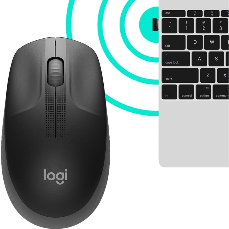 Logitech Wireless Mouse M190 - Full Size Ambidextrous Curve Design, 18-Month Battery with Power Saving Mode, Precise Cursor Control & Scrolling, Wide Scroll Wheel, Thumb Grips (Charcoal) - Thumbnail 3
