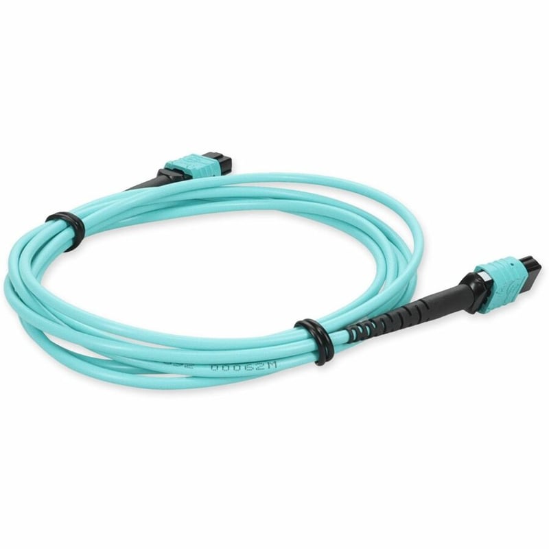 AddOn 3m MPO/UPC to MPO/UPC Aqua OM4 OFNR (Riser-Rated) 24-Strand Fiber Patch Cable - Thumbnail 5