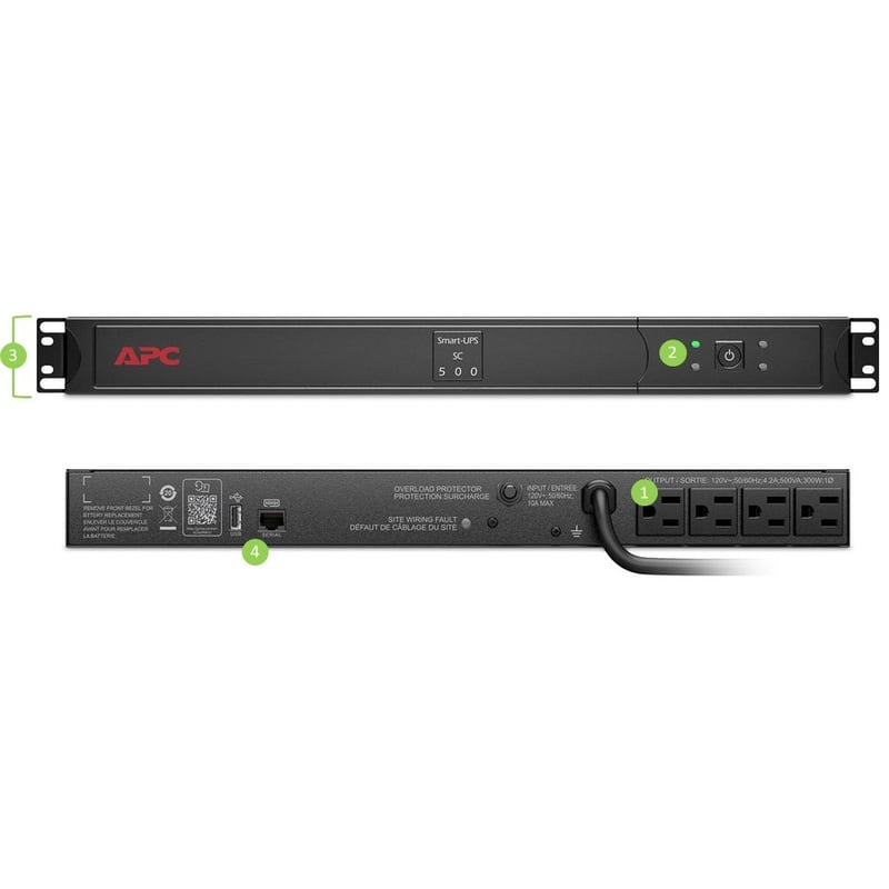 APC SMART-UPS SC 500VA 120V 1U RACKMOUNT - Thumbnail 2