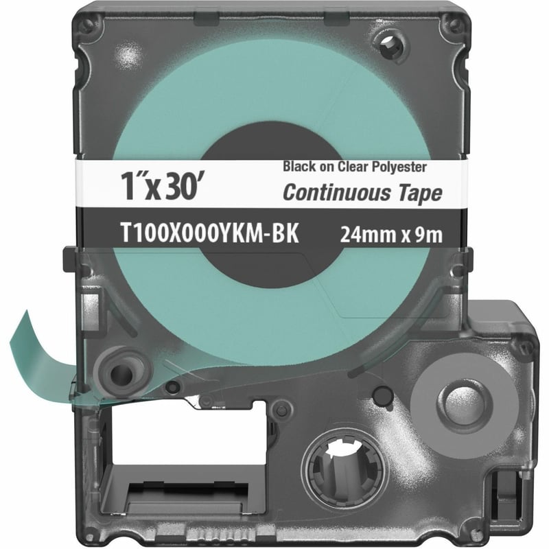 Panduit PXE T100X000YKM-BK MP Printer Cont Tape, Safety & ID, Polyester, Blk/Clr, 1" W - Thumbnail 1