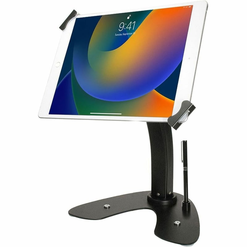 CTA Universal Dual Security Kiosk with Locking Holder and Anti-Theft Cable for 7-13 Inch Tablets (Black) - Thumbnail 1