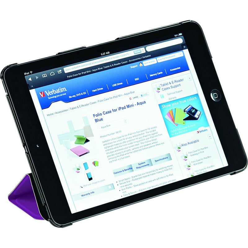 Verbatim Folio Flex Case for iPad mini (1,2,3) - Purple - Thumbnail 5