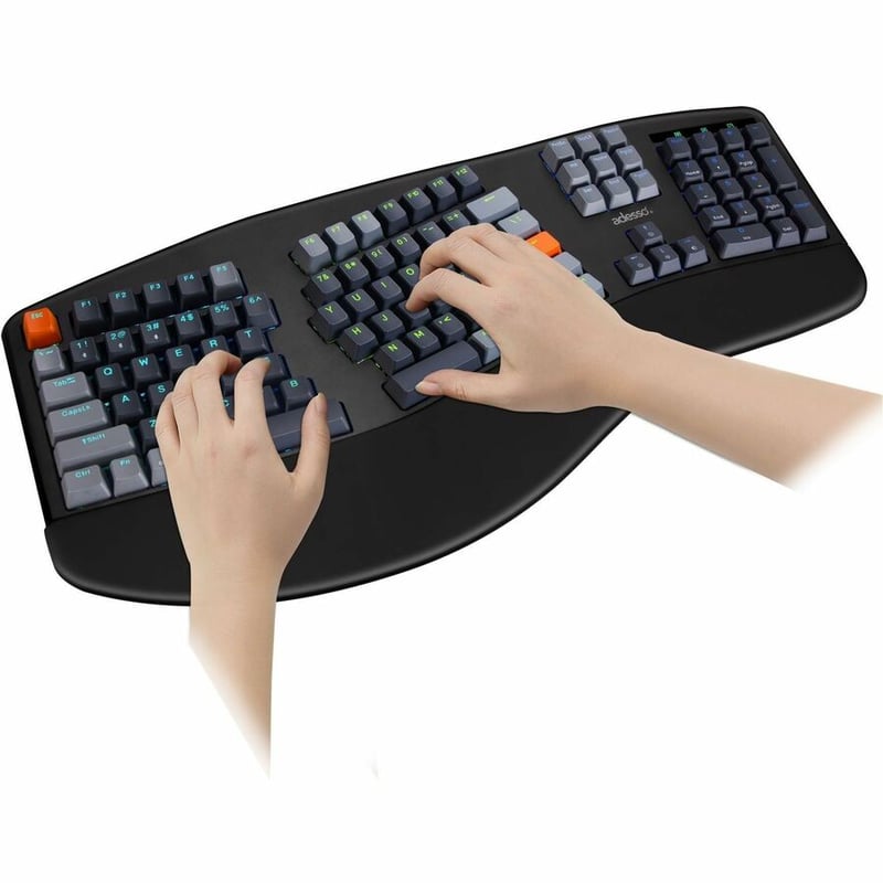2X LRG PRINT ILLUM ERGO MULTIOS MECH KEYBOARD W/COPILOY HOTKEY - Thumbnail 2