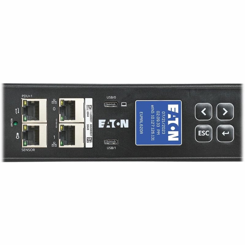Eaton Single-Phase Managed Rack PDU G4, 100-240V, 24 Outlets, 16A, 3.8kW, C20/L6-20 Input, 10 ft. Cord, 0U Vertical - Thumbnail 4