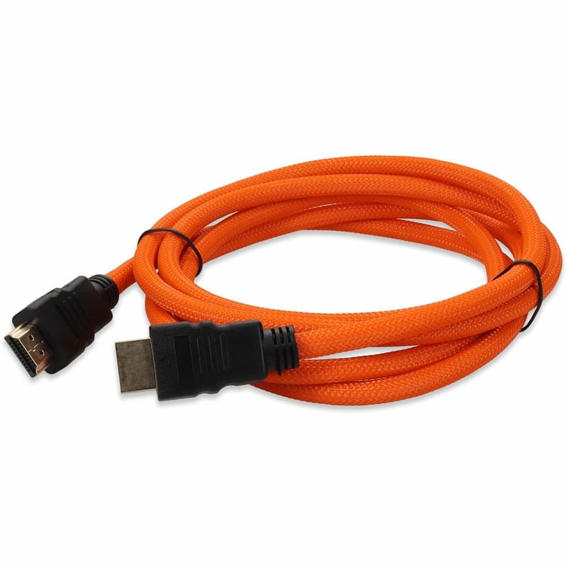 AddOn 6FT HDMI 1.4 BRAIDED ORANGE M / M HDMI TO HDMI 1.4 HIGH SPEED CABLE - Thumbnail 1